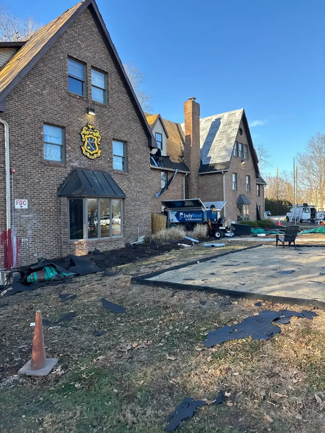 Commercial roof inspection documented in Crawfordsville