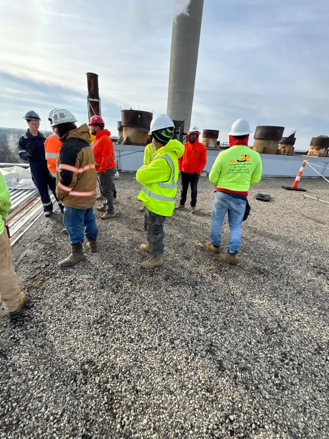 Commercial roof inspection documented in Crawfordsville